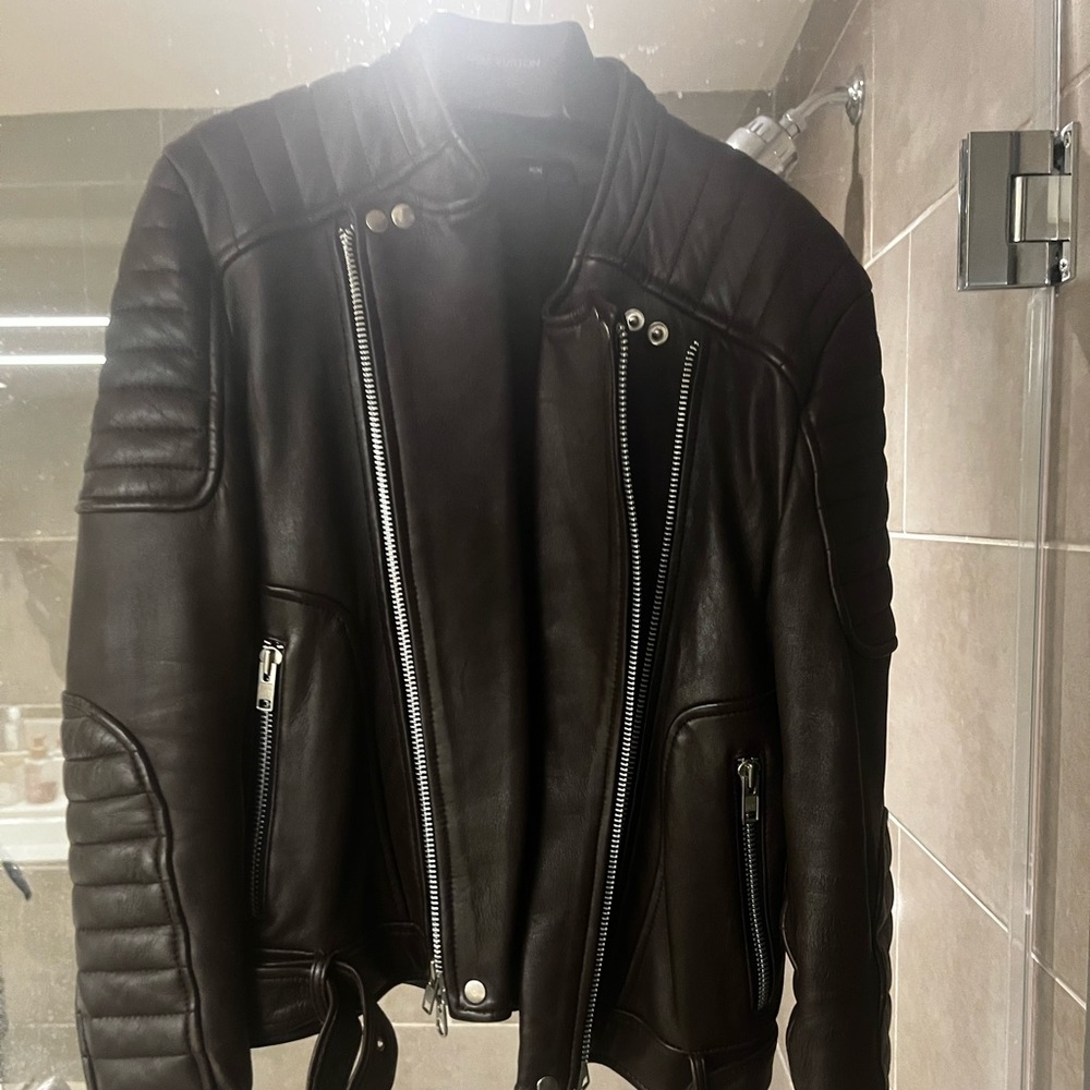 Brown Balmain Leather Jacket
